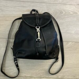 Coach Black Leather Backpack